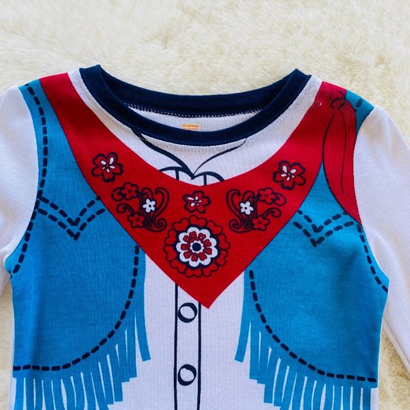 Girl's 3T Cowgirl Theme Long-Sleeved Pajama Top - Picture 2 of 7